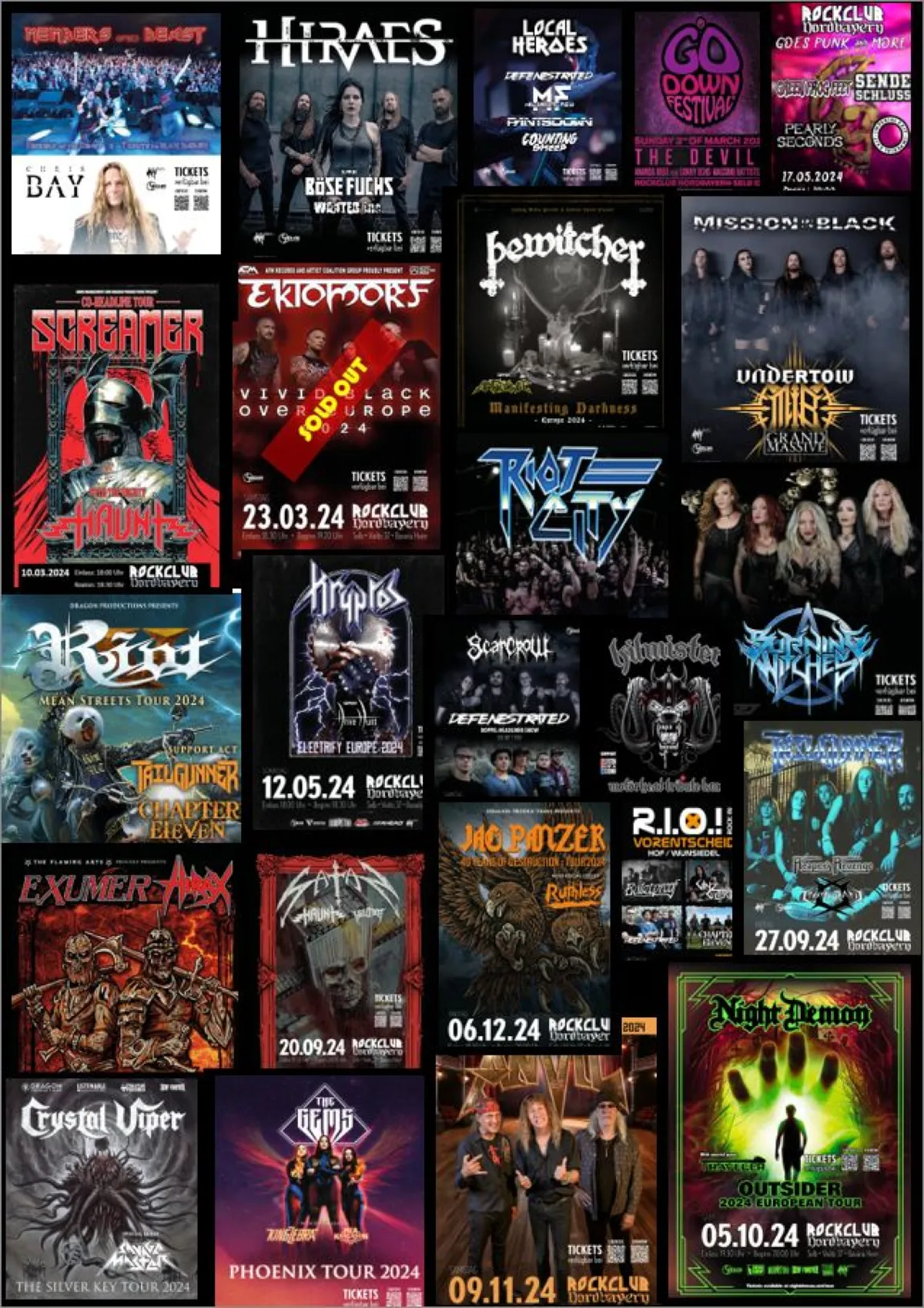 die Bands im Jahr 2024 im Rockclub